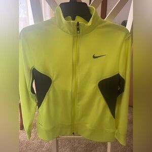 Like new boys Nike dry fit yellow jacket with zipper front